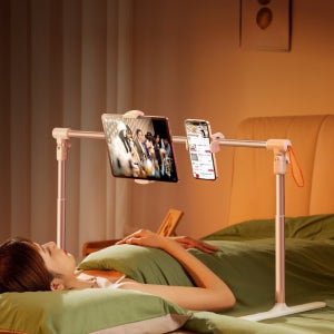 태블릿거치대 아이패드 갤럭시탭 침대 누워서 듀얼거치대