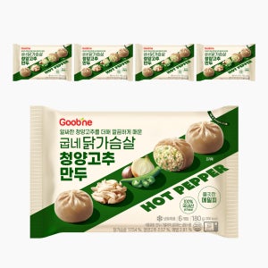 [굽네] 닭가슴살 청양고추 만두 180g 5팩