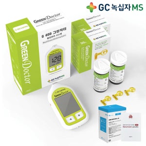 녹십자 그린닥터 혈당 측정기+시험지 100매+침 100개+알콜솜 100개 당체크 검사기