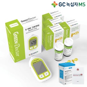 녹십자 그린닥터 혈당 측정기+시험지 200매+침 200개+알콜솜 200개 당체크 검사기