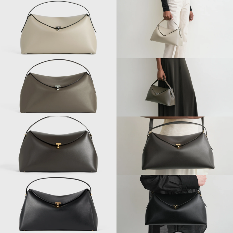 [관세면제/무료배송] 토템 티 락 탑 핸들 레더 토트백 4컬러 Toteme T-Lock Top Handle Leather Tote Bag