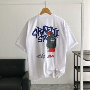 남자반팔 오버핏 분또 면티 그래피티 프린팅반팔