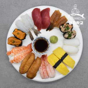 참치학교 초밥세트 초밥만들기 2~3인용 초밥용 재료 참치 초새우 계란구이 조미유부 우니 성게알