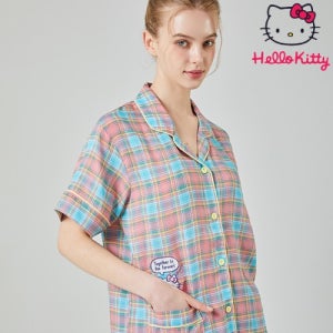 산리오 정품 헬로키티 프리미엄 부드러운 반소매 페어 상하세트 HK-4523