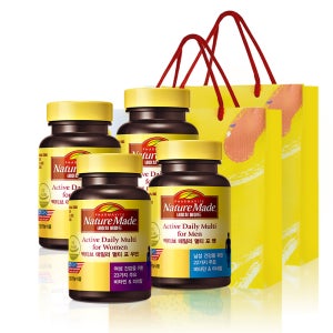 네이처메이드 남녀 멀티비타민 선물세트(멀티 포 우먼 & 맨+쇼핑백), 2개