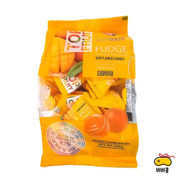 Coowy 탑 후르츠 망고젤리 280g 쿠위 베트남 Top Fruit Fudge