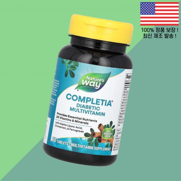 <b>네이처스 웨이</b> 컴플리테리아 <b>당뇨</b> 종합비타민 멀티비타민 60정 <b>Nature’s Way</b> Completia Diabetic Multivitamin 60 Tablets