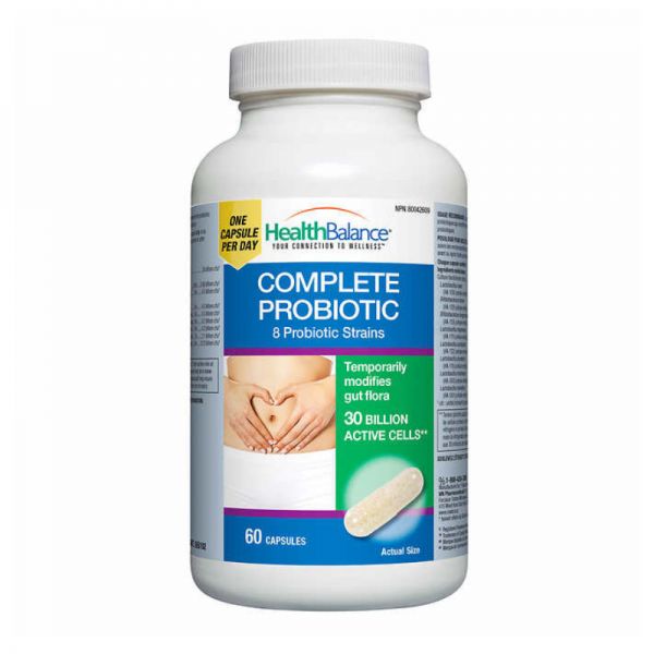 <b>Health Balance</b> <b>헬스 밸런스</b>® 컴플리트 프로바이오틱스 - 8종 균주 300억 활성 세포 60캡슐