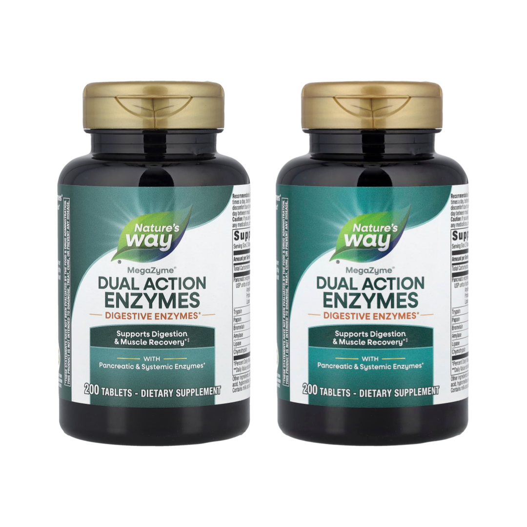 <b>네이쳐스웨이</b> 메가자임 MegaZyme <b>효소</b> 200정X2통 Pancreatic 트립신 파파인