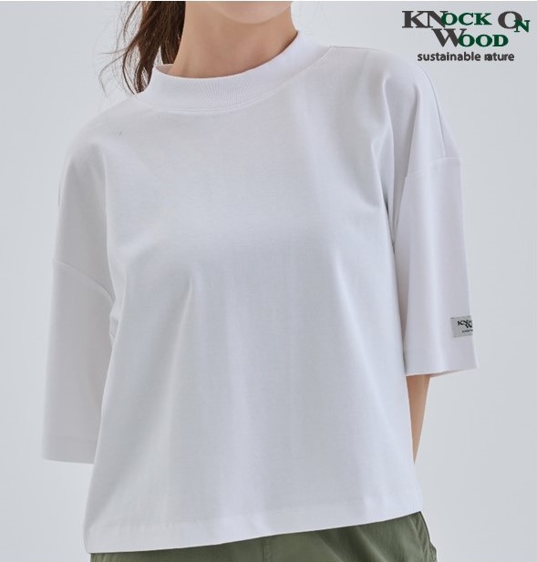 Tシャツ・カットソー RONRON CRAYON RIBBON SLIM CROP T SHIRT WHITE DS24BST1651WH 론론 CRAYON RIBBON SLIM CROP T SHIRT WHITE DS24BST1651WH