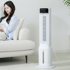 HAAN 공간활용 기화냉각방식 저소음 타워형냉풍기 9L 리모컨형/가정용 업소용냉풍기 타워팬선풍기 날개없는선풍기