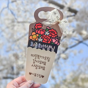 기프트카드 토퍼 캐리어 자유문구 어린이집 학원 선생님 감사 선물 스승의날 꽃다발 카네이션
