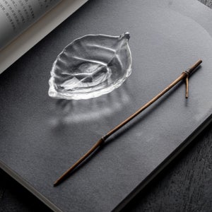 유리 나뭇잎 다하 차시 차시받침 다도용품 3종 세트