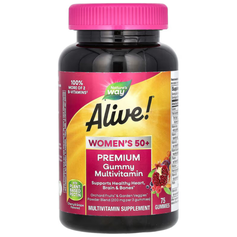 네이처스웨이 <b>얼라이브 여성 50</b>+ <b>프리미엄 구미</b> 종합비타민 75정
