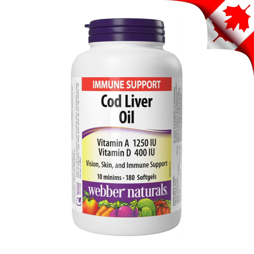 웨버 네추럴스 <b>코드 리버 오일</b> +비타민A+비타민D3 180소프트젤
