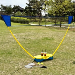 휴대용 배드민턴 네트 풀세트 라켓 콕 포함