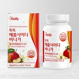 톡톡 애플사이다 비니거 600mg x 60정 애사비복합분말 사과초모식초분말 레몬밤추출분말 로즈마리산 마그네슘 칼슘