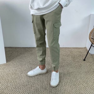 남자 린넨 카고 조거 밴딩팬츠 (M-3XL)