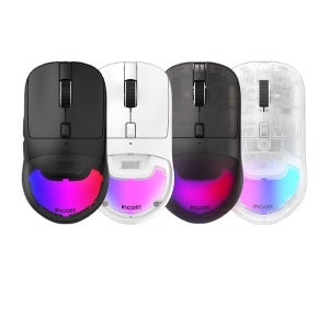 무선마우스 게이밍 초경량 핫스왑 클릭감 사무용 센서 고급 마우스 투명 화이트(소형/중형)