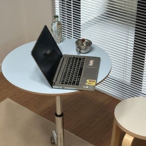 컬러 원형 이동식 테이블 높이조절 사이드 거실 커피테이블 A 50cm