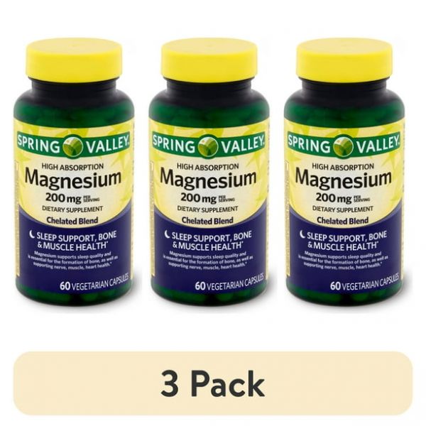 <b>스프링</b>벨리 3팩 <b>스프링 밸리</b> 마그네슘 <b>수면</b> 식이 캡슐 200mg 60개입