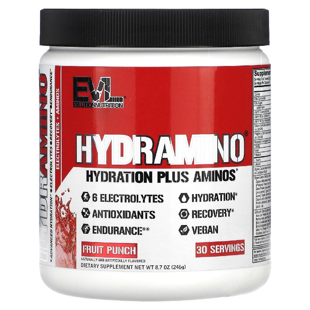 EVL 하이드라미노 HydrAmino 과일 펀치맛 246g L<b>알라닌</b> L타우린 마그네슘 함유