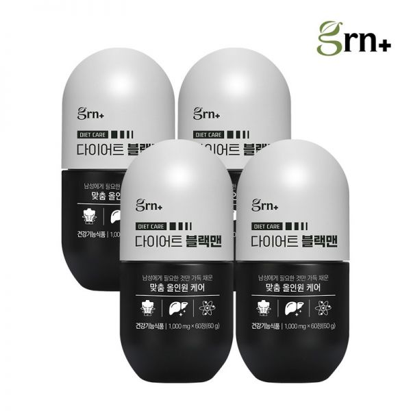 <b>지알앤</b> <b>GRN</b> 남성 올인원 <b>간 건강</b> 다이어트 블랙맨 2+2 60+60일분
