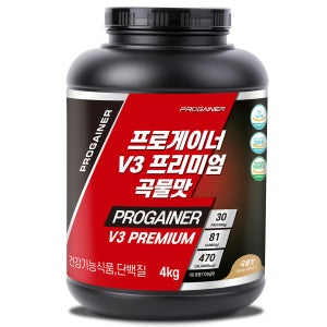 프로게이너 V3 프리미엄 탄수화물 체중근육 벌크업 게이너 단백질보충제 곡물맛, 4kg, 1개