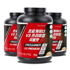 프로게이너 V3 프리미엄 체중근육 탄수화물 게이너 벌크업 단백질보충제 곡물맛, 4kg, 3개