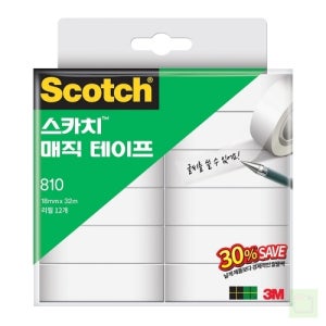 3M 스카치 매직 테이프 리필 12개입 810R-12 18mm x 32M