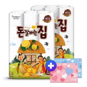 돈잘버는집 3겹 화장지 30M30롤2팩 +여행용40매2팩