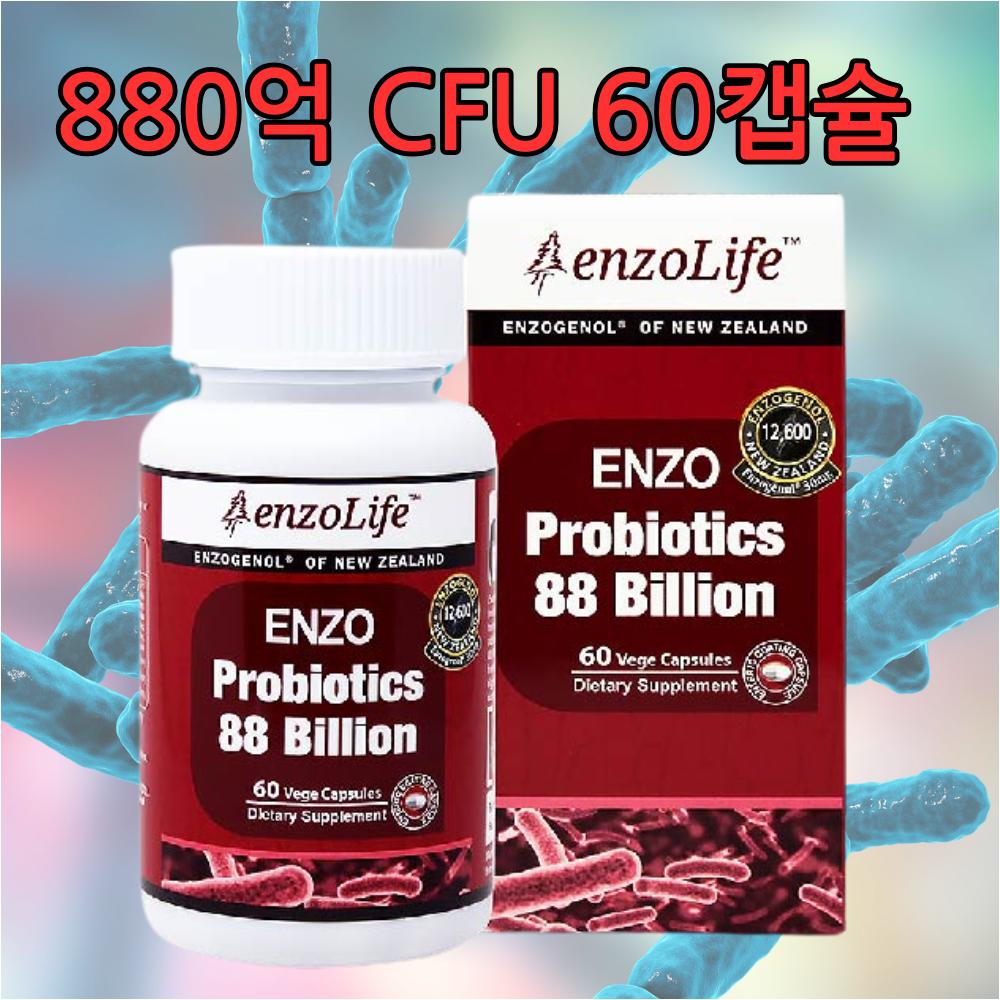 뉴질랜드 <b>엔조라이프</b> 프로바이오틱스 880억 60베지캡슐 엔조제놀