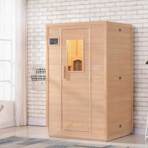 가정용사우나 편백나무 찜질방 건식 사우나 원적외선 2인용 전체 유리 모델