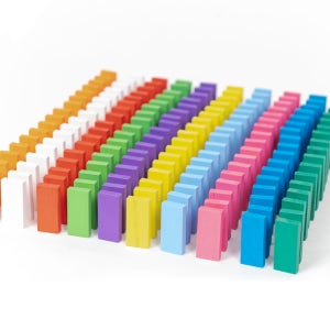 [아이스타] 어린이보드게임 무지개 원목 도미노 360pcs (보관파우치 포함)