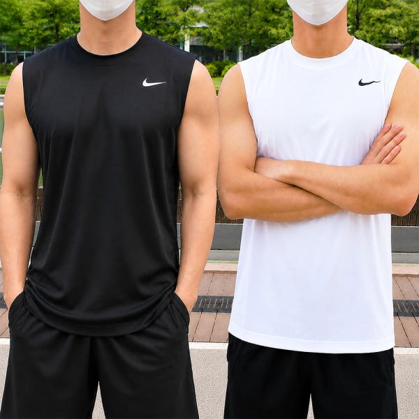 나이키 드라이핏 기능성 민소매 프로 싱글렛 나시 헬스 탱크탑 반팔