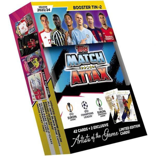 축구 트레이딩 카드 Topps 챔스 리그 매치 Attax 2023/24 부스터 틴 매치 Attax 카드