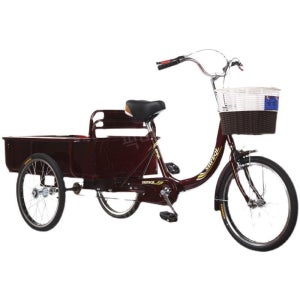 세발 삼륜 자전거 성인용 2인승 리어카 수납함 노인을위한 어른 3발