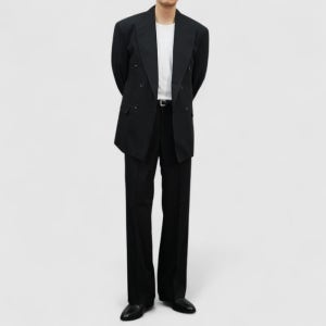 카밀라 플레어팬츠 셋업 수트 더블 자켓 (3 color / 블랙) 남자 여름 정장