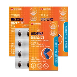 일양약품 프라임 비타민K2 플러스 D3(트랜스 MK7 메나퀴논 비타민D) 60캡슐, 3개
