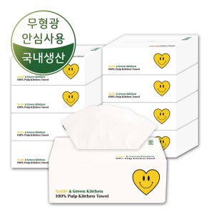 3겹 뽑아쓰는 키친타올 천연펄프 도톰한 키친타월 100매 (스마일톡)