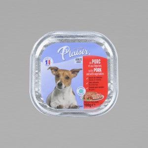 플레이저 독파테 습식사료 돼지 & 야채 100g
