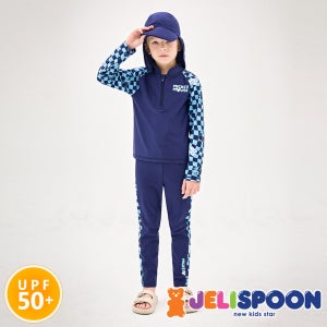 [젤리스푼] [디즈니]미키 마우스 보더체크수영복(플랩캡세트)