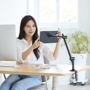 지니비 패드바이미 마그네틱 아이패드 거치대 책상 클램프형 블랙, 아이패드 프로 3-4-5-6세대 32.7cm(12.9인치)
