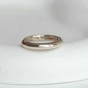 14k18k 심플 볼드 링 볼륨 밴드 반지 3.2mm 데일리 금반지 리얼화이트(샴페인골드)