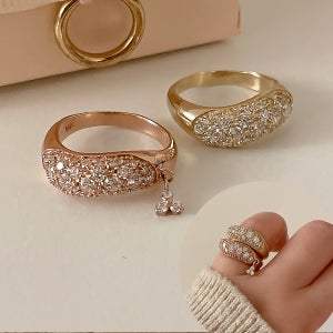 14k 18k 볼드 애끼 링 큐빅 반지 딸랑이 새끼손가락 검지 볼드링 예쁜 종로