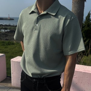 M-4XL 바이모노 7color 쿨링 와플 카라 반팔티 남자빅사이즈 여름티셔츠 시원