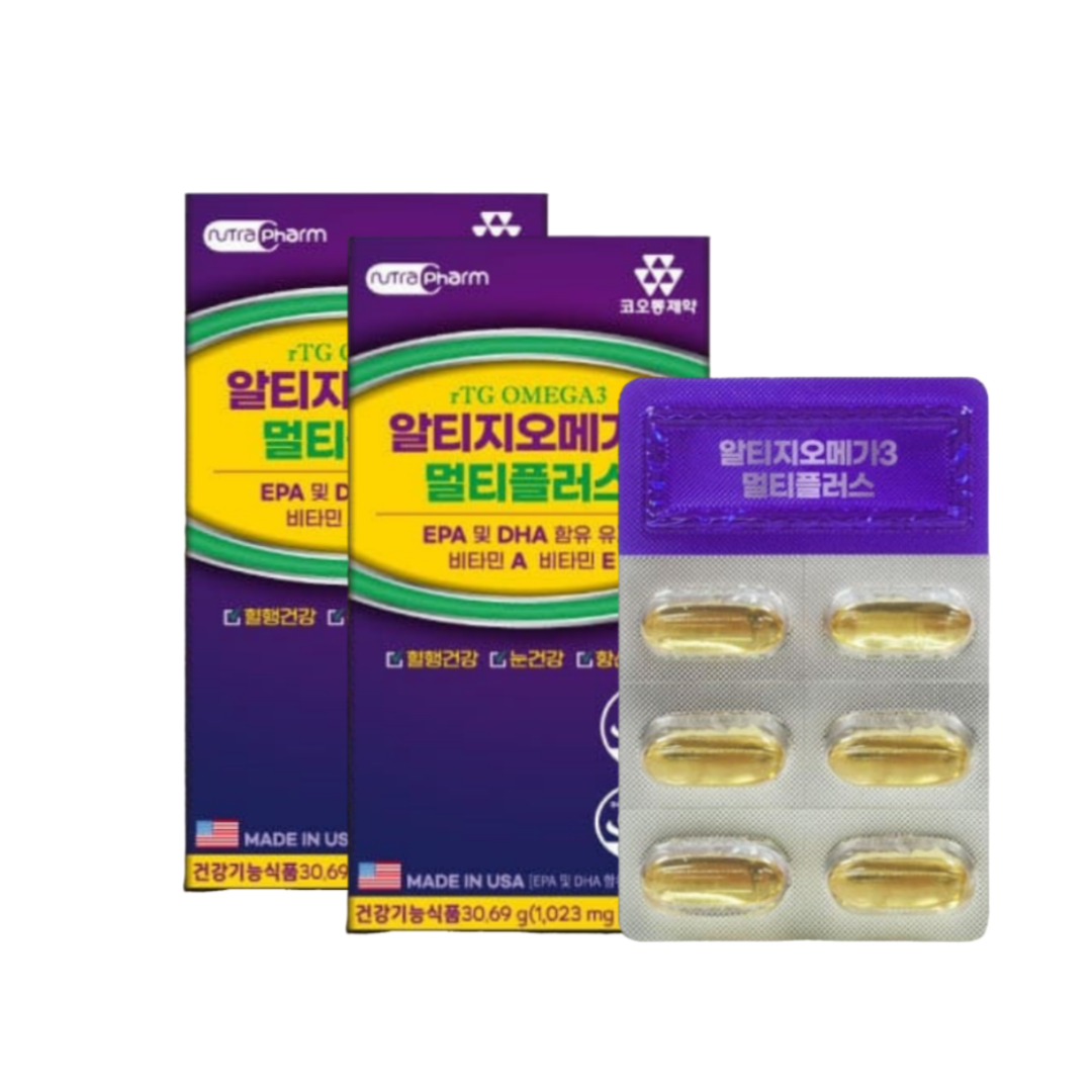 오메가3 rTG <b>알티</b>지 EPA DHA 비타민A 비타민E 60캡슐x2