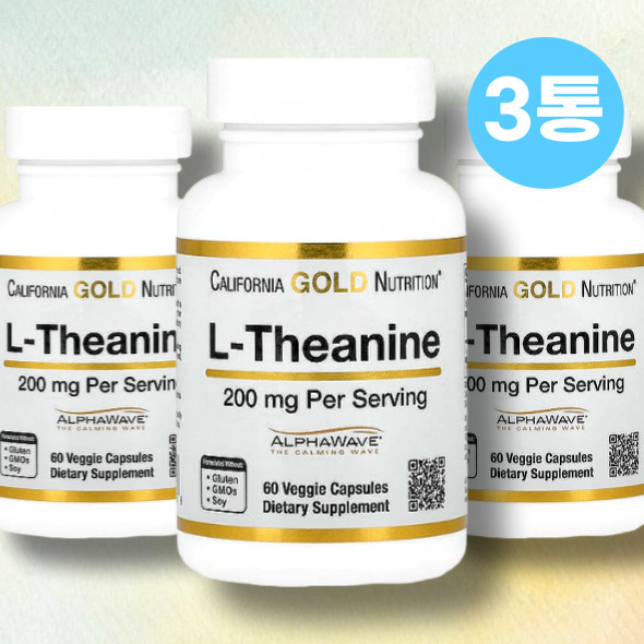 3통 캘리포니아골드 <b>엘</b> L<b>테아닌 200mg</b> 베지캡슐 60정