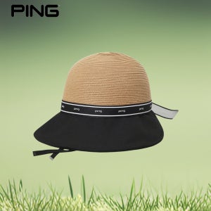 핑 골프웨어 여성 골프 모자 천연초 리본 버킷햇 2E2CP053