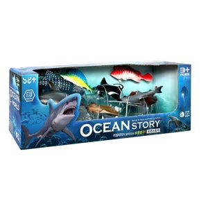 해양 동물 고래 상어 물고기 오션스토리 피규어 8종 세트 장난감 생물 모형 바다